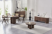 MAYA ROUND DINING TABLE IN WALNUT COLOR MEASURING 110X110X75CM