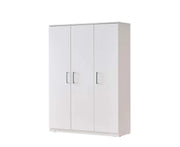 WARDROBE WITH 3 DOORS IN WHITE COLOR MEASURING 130X45X180CM