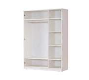 WARDROBE WITH 3 DOORS IN WHITE COLOR MEASURING 130X45X180CM