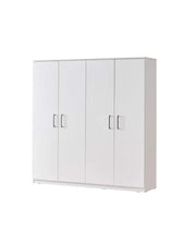 WARDROBE WITH 4 DOORS IN WHITE COLOR MEASURING 173X45X180CM