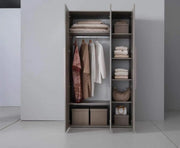 WARDROBE 3 DOORS WITH MIRROR IN TAUPE COLOR MEASURING 120X56.5X216CM