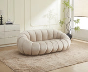 PERLE SOFA IN BEIGE VELVET MEASURING 180X105X35CM
