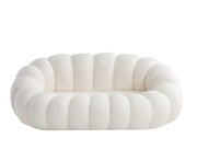 PERLE SOFA IN SOFT DOUDOU TEDDY FABRIC IN BEIGE MEASURING 180X105X35CM