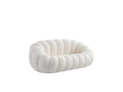 PERLE SOFA IN SOFT DOUDOU TEDDY FABRIC IN BEIGE MEASURING 180X105X35CM