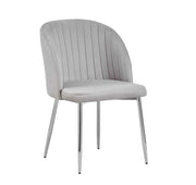 MIAMI CHAIRS IN GREY VELVET WITH SILVER FEETS.