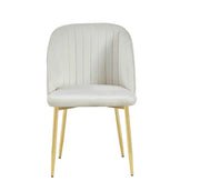 MIAMI CHAIRS IN BEIGE VELVET WITH GOLD FEETS.