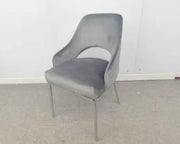 ELYA CHAIRS IN SILVER VELVET AND SILVER FEETS.