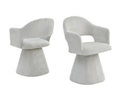 VALENTINA SWIVEL CHAIR IN BEIGE CREMONA FABRIC AND ROTATING 360º.MEASURING 60X50X85CM.