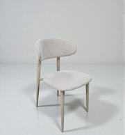 BOHEME CHAIRS WITH BEIGE  SEAT AND WOODEN EFFECT LEGS.MEASURING 50X50X84CM