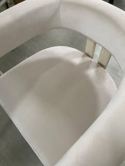 LIORA CHAIRS WITH TRAVERTINE EFFECT LEGS AND BEIGE VELVET SEAT.MEASURING 67X53X72CM