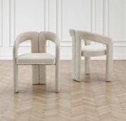 ONIX CHAIRS IN TAUPE CHENILLE FABRIC.MEASURING 58X50X77CM