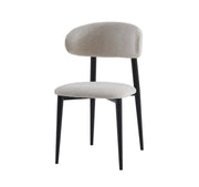 BOHEME CHAIRS IN BLACK LEGS WITH CHENILLE BEIGE FABRIC.MEASURING 50X50X84CM