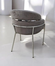 EMILY CHAIRS WITH GREY VELVET WITH SILVER FINISHING.MEASURING 60X55X80CM