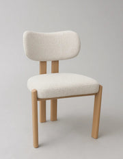 HERA CHAIRS WITH WOODEN EFFECT LEGS AND CHENILLE BEIGE FABRIC.MEASURING 48X50X80CM