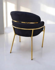 EMILY CHAIRS WITH BLACK VELVET WITH GOLD FINISHING.MEASURING 60X55X80CM