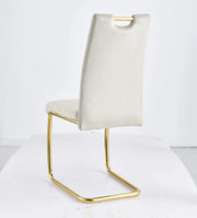 CHAIRS WITH BEIGE VELVET WITH GOLD FINISHING.MEASURING 45X45X100CM.