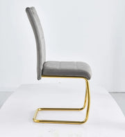 CHAIRS WITH GREY  VELVET WITH GOLD FINISHING.MEASURING 45X45X100CM.