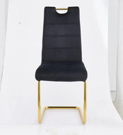 CHAIRS WITH BLACK VELVET WITH GOLD FINISHING.MEASURING 45X45X100CM.