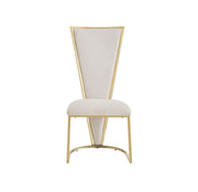 MELISSA CHAIR WITH SILVER FINISHING IN BEIGE VELVET.MEASURING 52X48X110CM