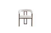 NAIA CHAIR WITH WALNUT EFFECT METAL LEGS AND LATTE TWEED SEAT.