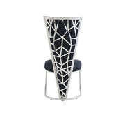 MELISSA CHAIR WITH SILVER LEGS IN BLACK VELVET.MEASURING 52X48X110CM
