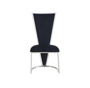 MELISSA CHAIR WITH SILVER LEGS IN BLACK VELVET.MEASURING 52X48X110CM
