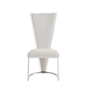 MELISSA CHAIR WITH SILVER FINISHING IN BEIGE VELVET.MEASURING 52X48X110CM