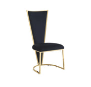 MELISSA CHAIR WITH GOLD FINISHING IN BLACK VELVET.MEASURING 52X48X110CM