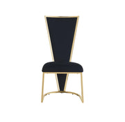 MELISSA CHAIR WITH GOLD FINISHING IN BLACK VELVET.MEASURING 52X48X110CM