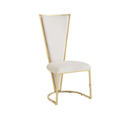 MELISSA CHAIR WITH SILVER FINISHING IN BEIGE VELVET.MEASURING 52X48X110CM