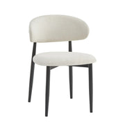 LUCILE CHAIR WITH BLACK METAL LEGS IN MARBELLA FABRIC.MEASURING 49.5X47X77CM