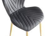 COLONNA CHAIRS WITH GOLD LEGS IN ANTHRACITE VELVET.