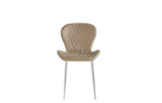 COLONNA CHAIRS WITH SILVER LEGS IN TAUPE VELVET.