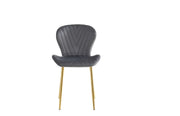 COLONNA CHAIRS WITH GOLD LEGS IN ANTHRACITE VELVET.