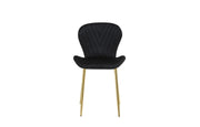 COLONNA CHAIRS WITH GOLD LEGS IN BLACK VELVET.