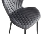 COLONNA CHAIRS WITH BLACK METAL LEGS IN ANTHRACITE VELVET.