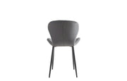 COLONNA CHAIRS WITH BLACK METAL LEGS IN ANTHRACITE VELVET.