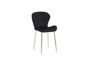 COLONNA CHAIRS WITH SILVER LEGS IN BLACK VELVET.