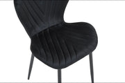 SILLAS COLONNA CON PATAS DE METAL NEGRO EN TERCIOPELO NEGRO.