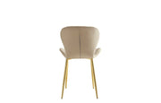 COLONNA CHAIR WITH GOLD LEGS AND TAUPE VELVET FABRIC.