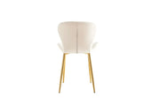 COLONNA CHAIR WITH GOLD LEGS AND BEIGE VELVET FABRIC.