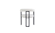 NAIA CHAIRS WITH BLACK  METAL LEGS AND LATTE SEAT.