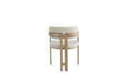 MELLOW CHAIR WITH OAK EFFECT LEGS AND SAND GRAIN SEAT.