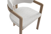 SILLÓN MELLOW CON PATAS EFECTO ROBLE Y ASIENTO DE TWEED EN TONO LATTE. MIDE 50X49X79CM