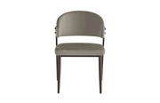 LAMIA CHAIRS WITH WALNUT  LEGS IN TAUPE VELVET.MEASURING 49.5X47X77.5CM
