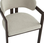 MELLOW CHAIRS WITH WALNUT EFFECT LEGS AND TWEED SEAT IN SAND GRAIN FINISH.MEASURING 50X49X79CM