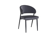 SILLAS LAMIA CON PATAS NEGRAS EN TERCIOPELO ANTRACITA. MEDIDAS 49.5X47X77.5CM