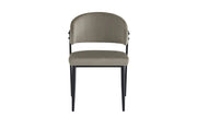 LAMIA CHAIRS WITH BLACK  LEGS IN TAUPE VELVET.MEASURING 49.5X47X77.5CM