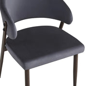 SILLAS LAMIA CON PATAS DE NOGAL EN TERCIOPELO ANTRACITA. MIDEN 49,5X47X77,5CM