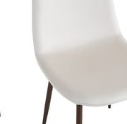 SCANDINAVAIN CHAIRS WITH WALNUT EFFECT LEGS IN BEIGE VELVET.MEASURING 43X40X84CM